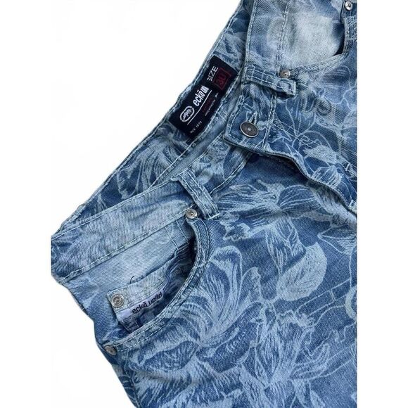 Ecko Unltd. Men’s Denim Jean Knee Length Shorts Floral Size 30 - Picture 2 of 5